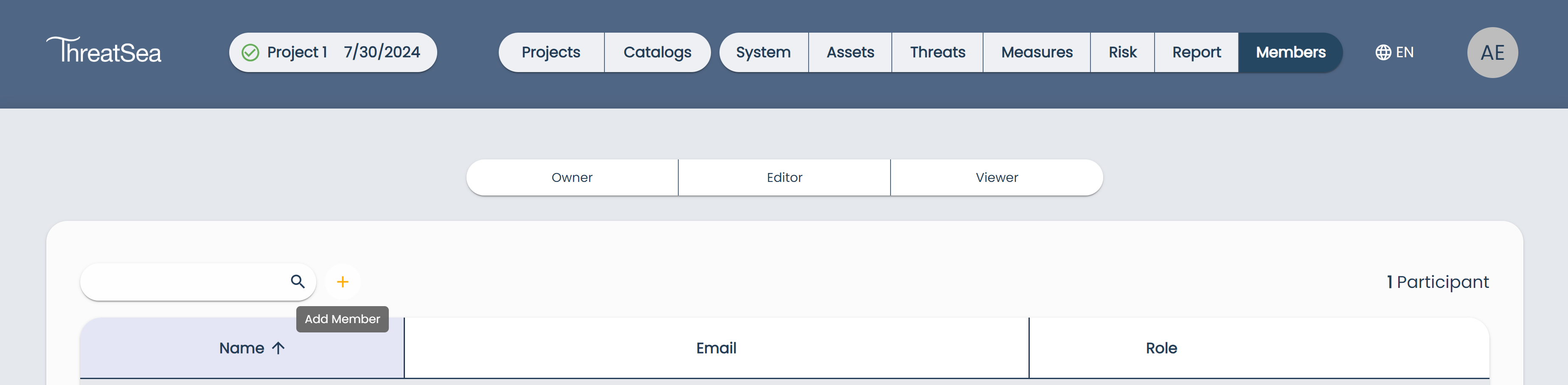 Members Page Add Member Button