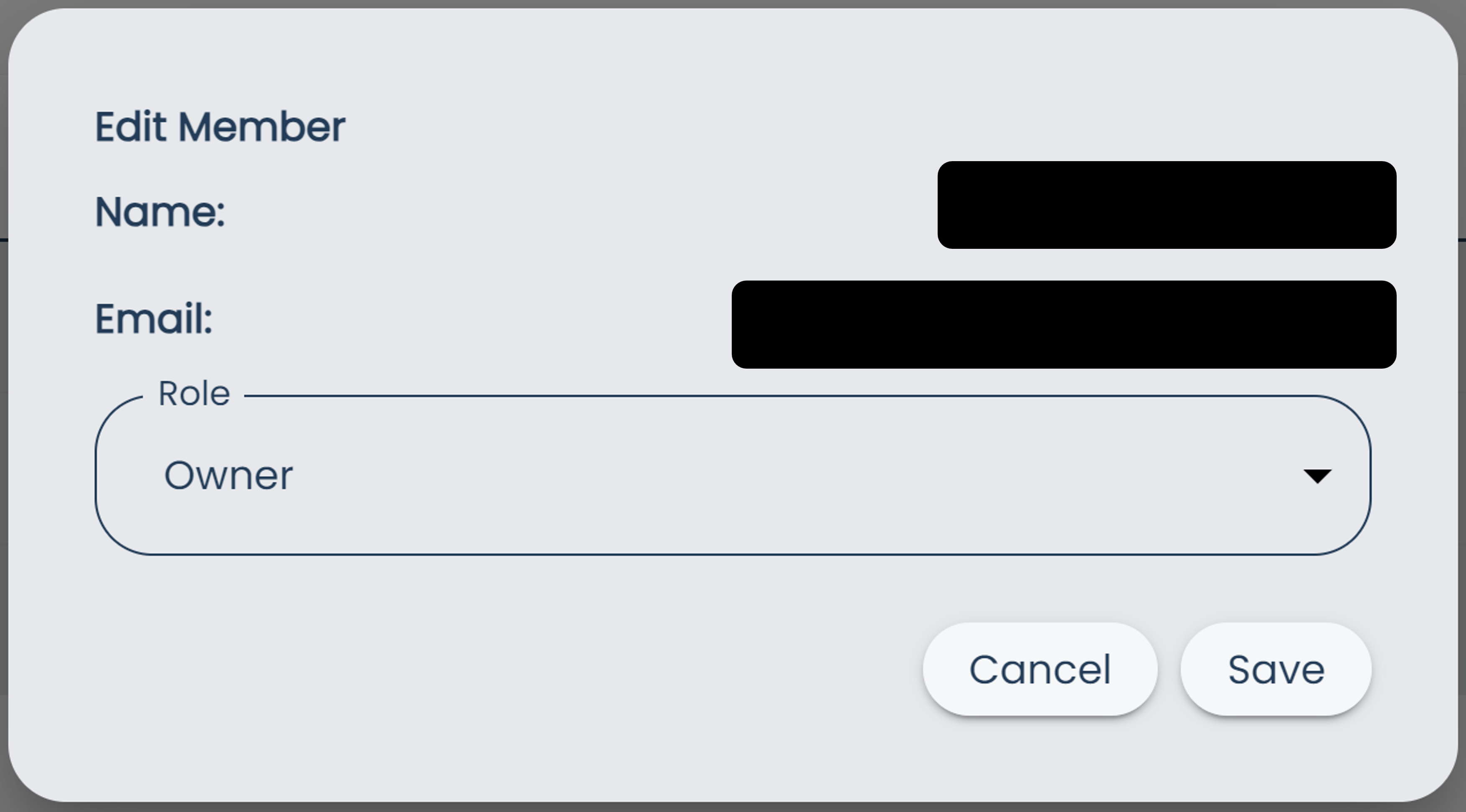 Members Page Edit Member Dialog