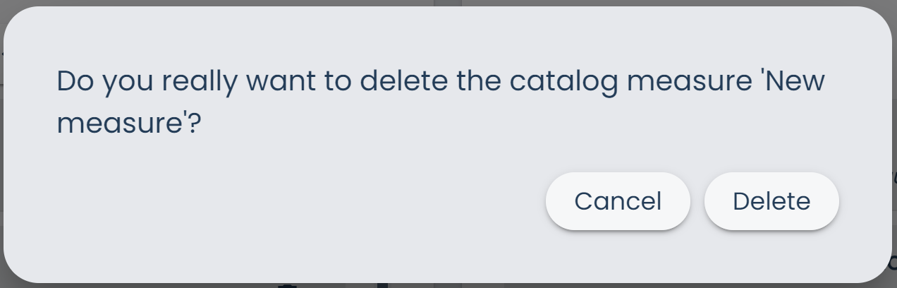 Catalogs Page Delete Measure Confirmation