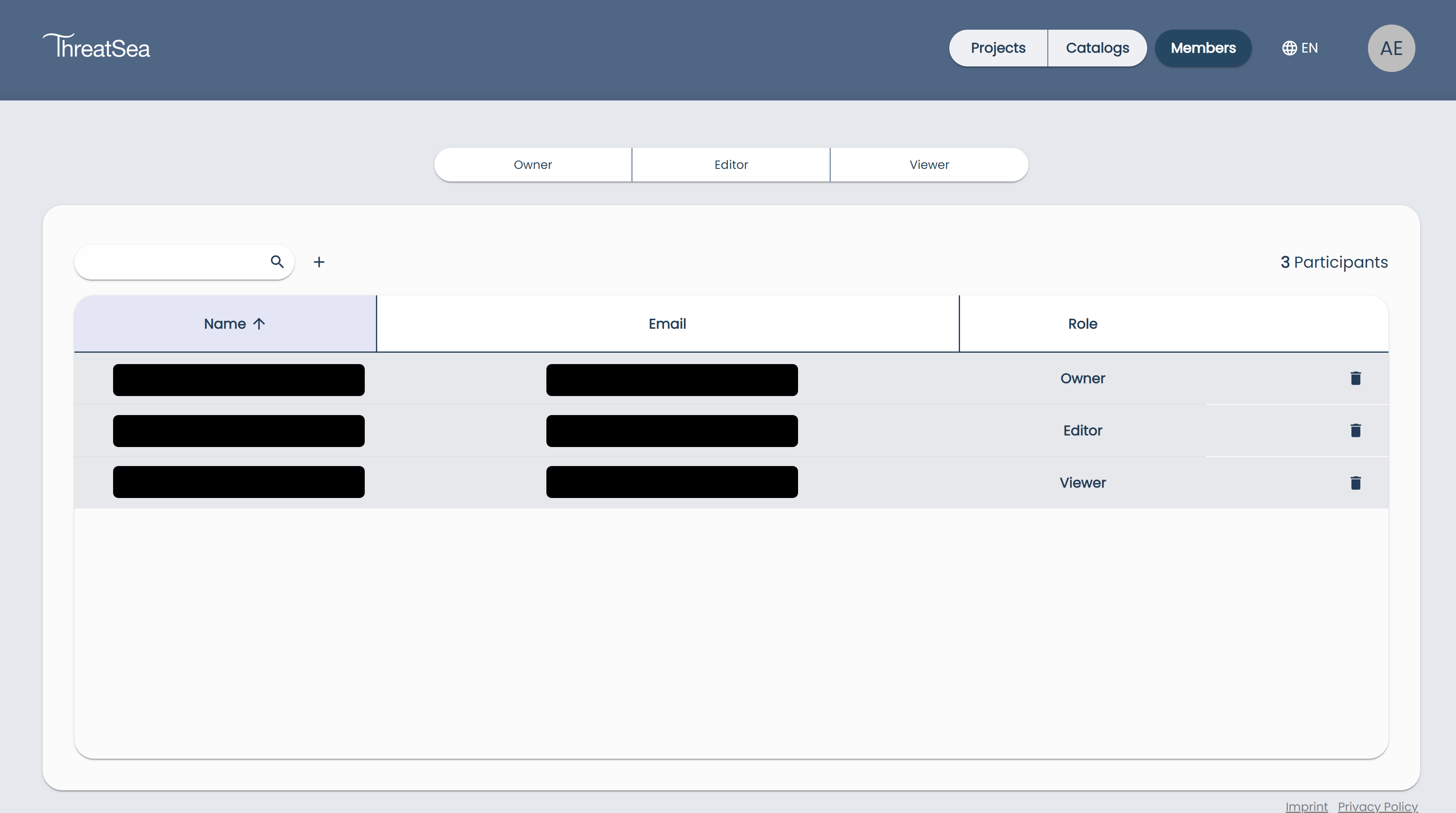 Catalog Members Page View