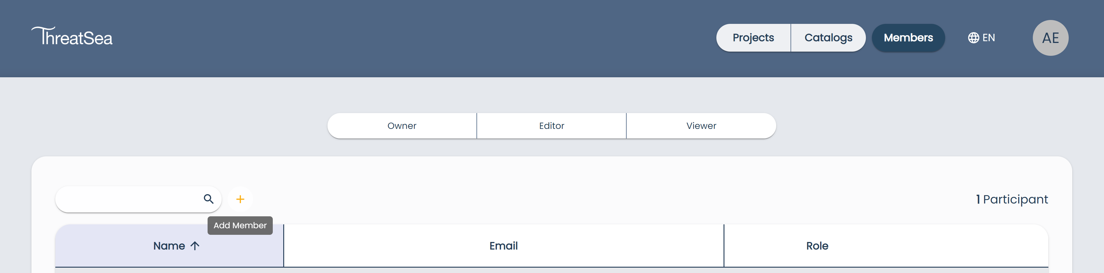 Catalog Members Page Add Member Button