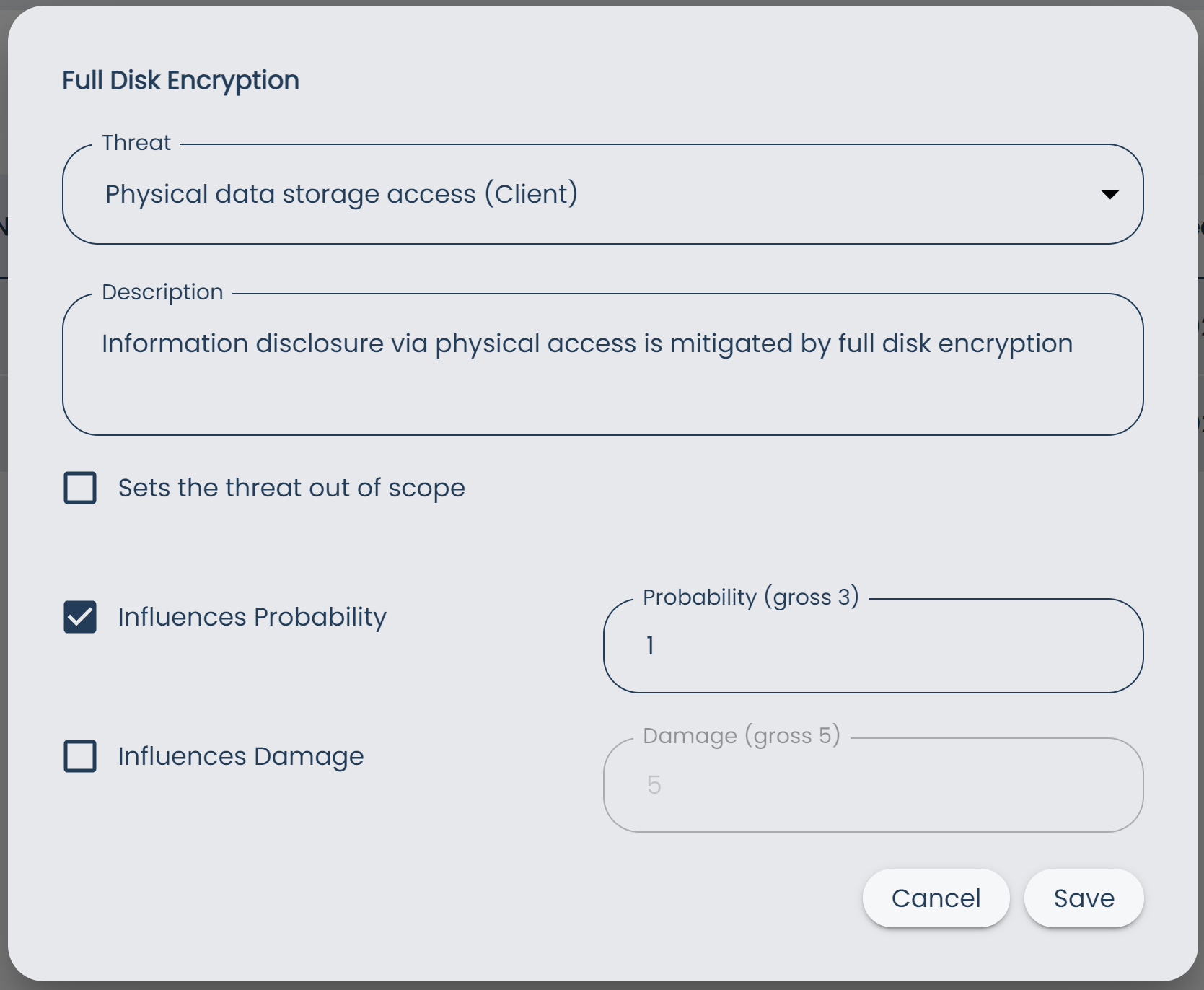 Measures Page Edit Measure Apply Threat