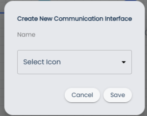 Editor Page Create Communication Interface Dialog